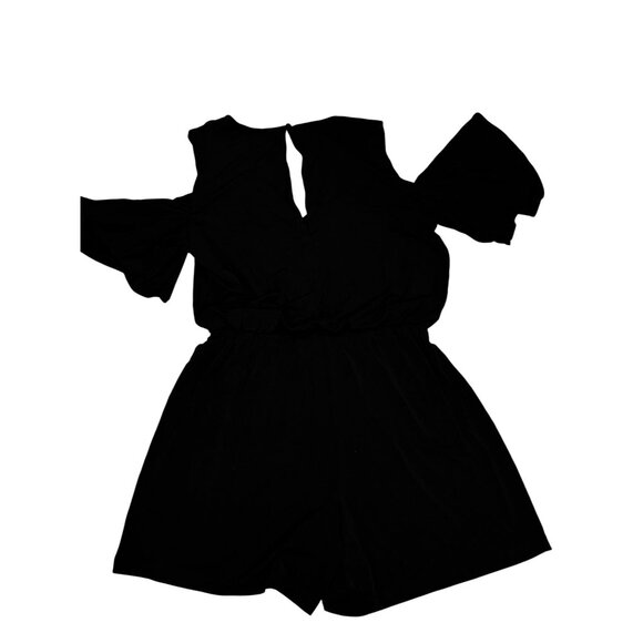 Calvin Klein Womens Black Cold Shoulder Romper Size 2 - Picture 2 of 8